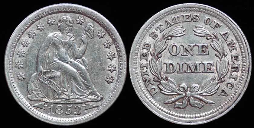 US Dime - 1853