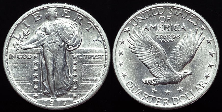 USA Standing Liberty Qtr. 1917 - type 2