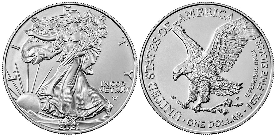 USA - Eagle $1 2021, Type 2 Reverse