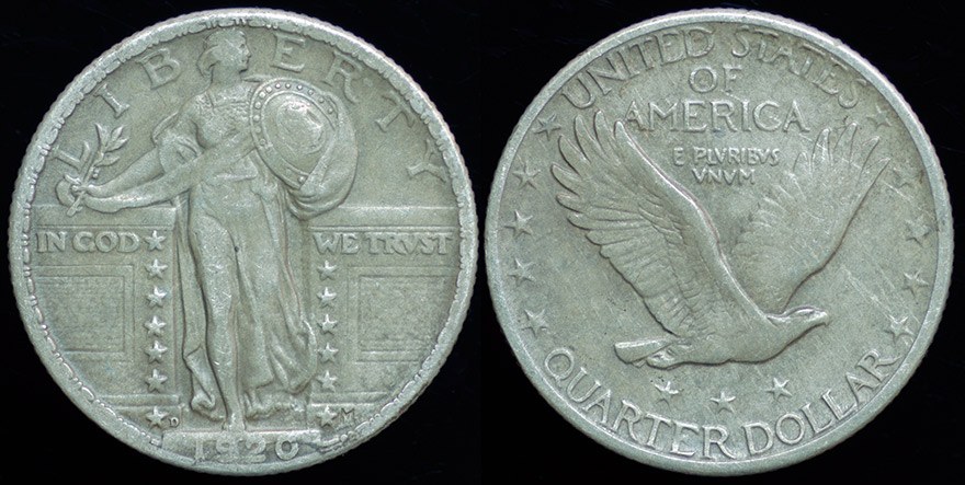 US Standing Liberty Quarter 1920D