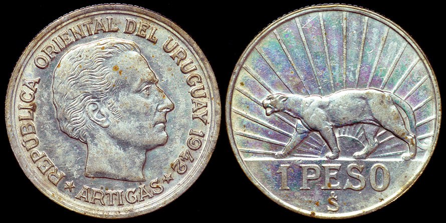 Uruguay - Puma 1 Peso 1942