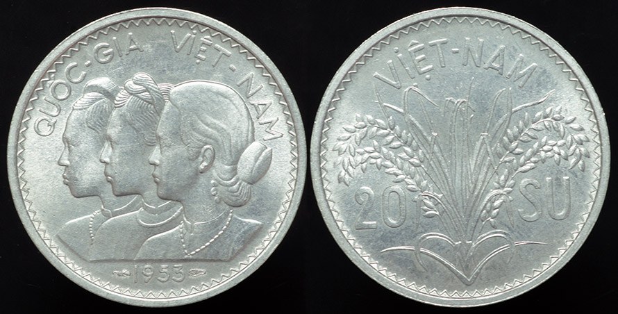VietNam - 20 Xu 1953 - 3 Graces in Profile