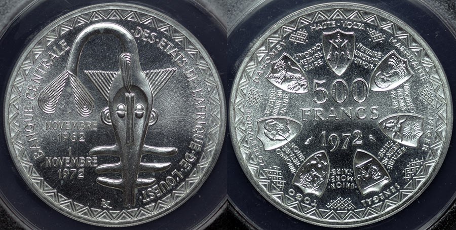 West African States - 500 Francs 1972