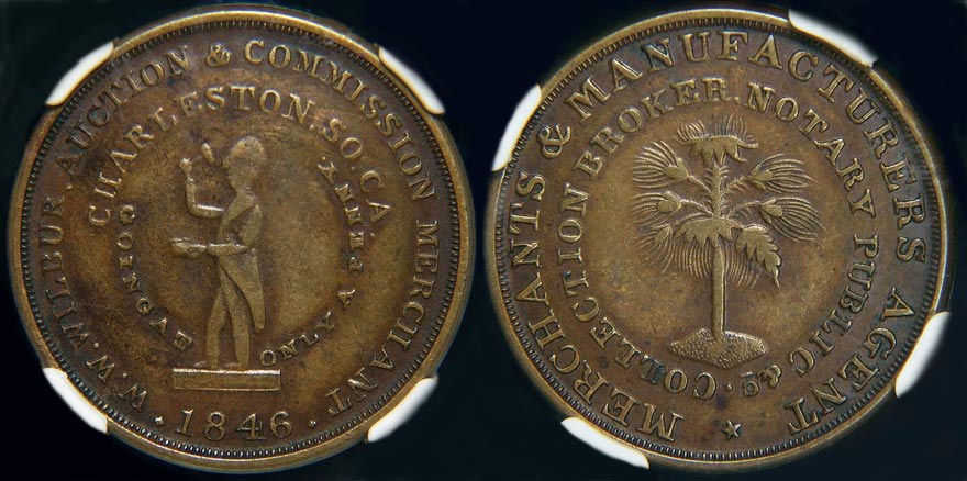 W.W. Wilbur - Slave Auctioneer 1846 Token