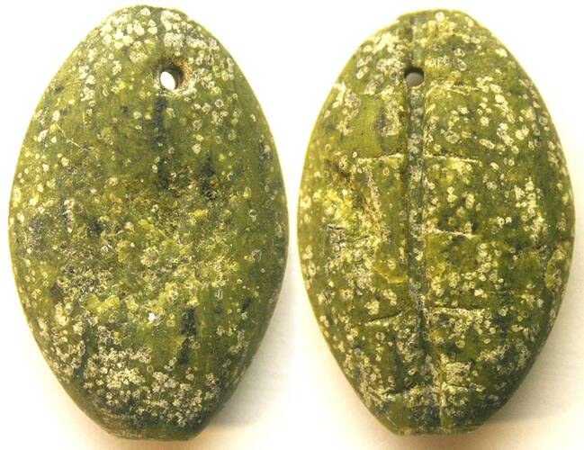 China - Green Stone or Jade Imitation Cowrie