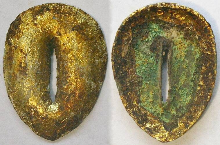 China - Mongolia Gold Covered Bronze Cowrie
