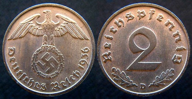 2 Reichspfennig 1936 D