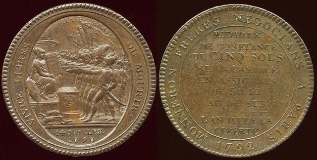 Allegiance L'AN III - 1792 Monneron 5 Sols