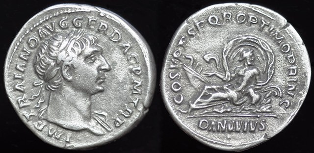 Trajan - Danube River Denarius