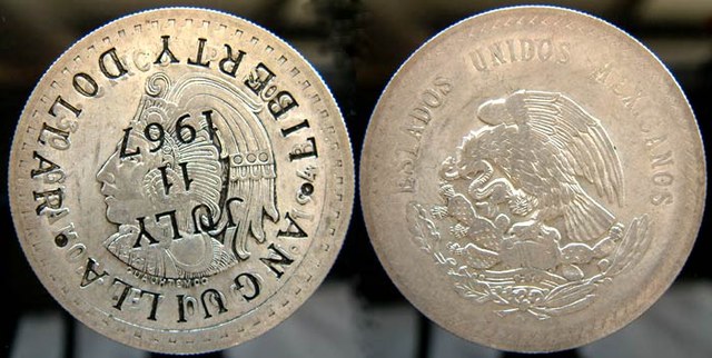Anguilla Liberty $ countermarked on Mexico