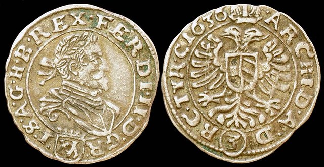 Austria 3 Kreuzer 1636