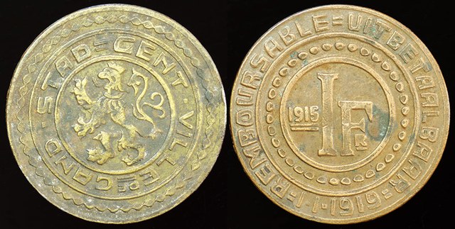 Belgium - 1 Franken Ghent 1915