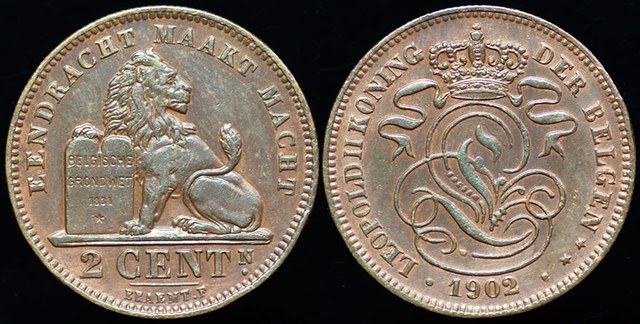 Belgium - 2 Cents 1902