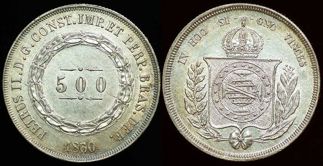 Brazil 500 Reis 1860/50