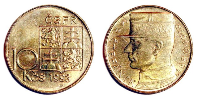 CZECHOSLOVAKIA (FEDERATED REPUBLIC)~10 Koruna 1993