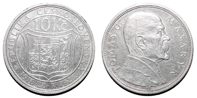 CZECHOSLOVAKIA (REPUBLIC)~10 Koruna 1928