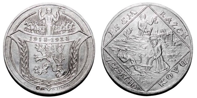 CZECHOSLOVAKIA (REPUBLIC)~5 Dukat 1928
