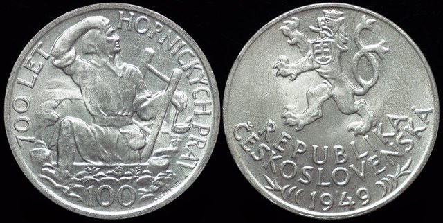 Czechoslovakia - 100 Korun 1949 - Mining