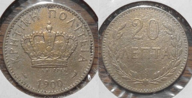 Crete 1900 20 lepta