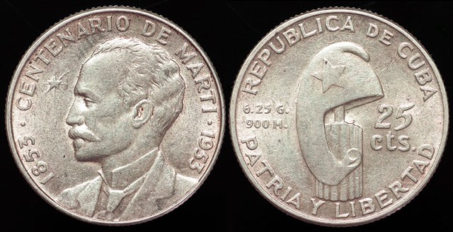 Cuba Jose Marti 25 Centavos
