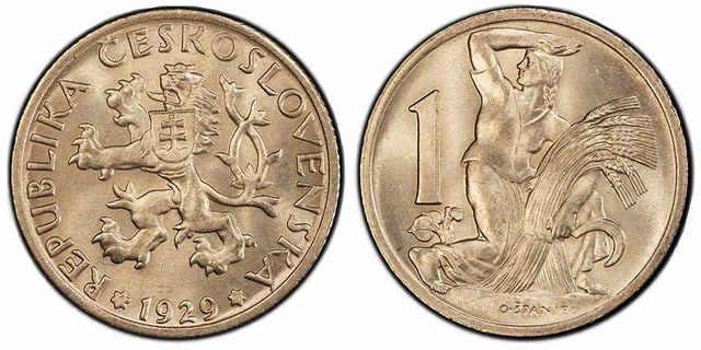 Czechoslovakia - 1 Koruna 1929