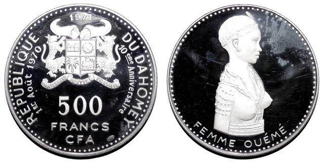 DAHOMEY~500 CFA Francs 1971