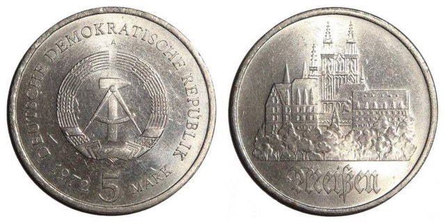 EAST GERMANY~5 Mark 1972 A