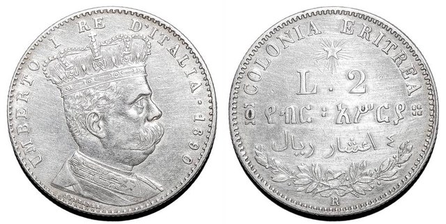 ERITREA (COLONIAL)~2 Lire 1890 R