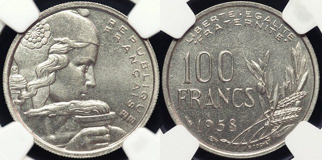 France - 100 Francs 1958 - Wing privy
