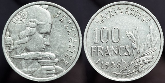 France - 100 Francs 1958 w/Owl Privy