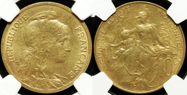 France - 10 Centimes 1916 Marianne