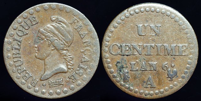 French Revolution 1 Centime L'An 6