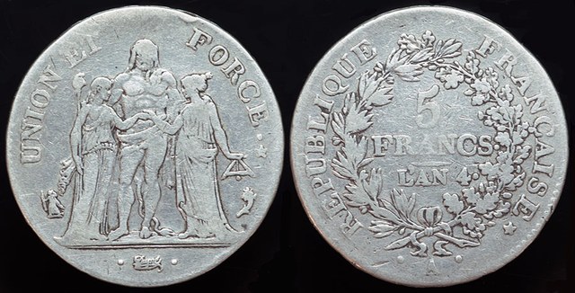 France 5 Francs - 1795 Hercules Group