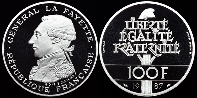 France - La Fayette 100 F Piedfort Proof