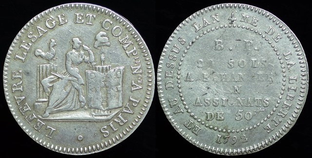 French Revolution - 20 Sols Lefevre-Lesage 1792