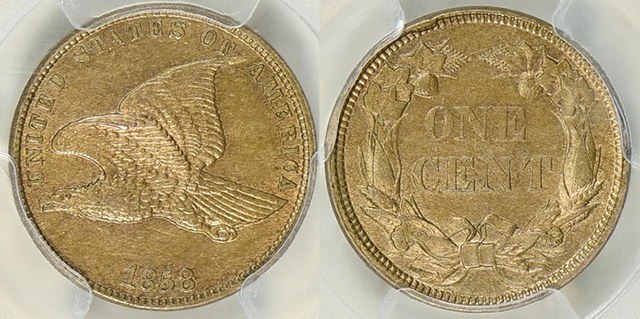 Flying Eagle Cent - 1858 Small Letters - MS 62