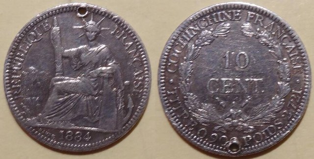 French Cochin-China 1884 10 centimes