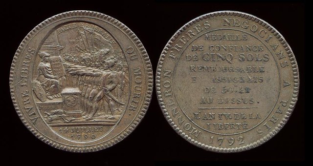 French Revolution 5 Sols 1792 Monneron