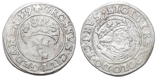 GDANSK/ DANZIG (MUNICIPAL)~AR Groschen 1539