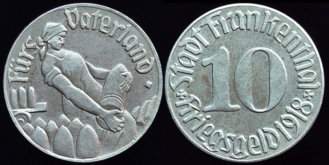 Germany - Munitions Woman 10 Kriegsgeld 1918 - Frankenthal