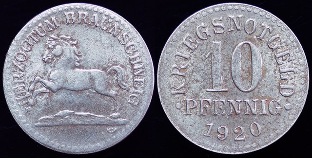 Germany - Braunschweig (Brunswick) Kreigsnotgeld 10 Pfg. 1920
