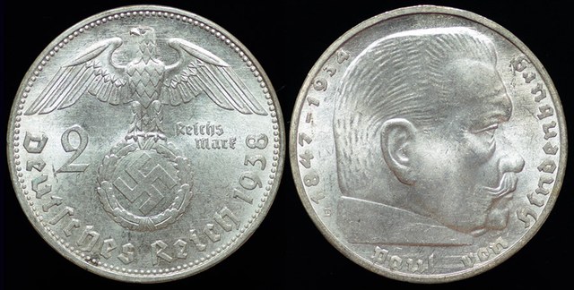Germany - Hindenburg 2 RM 1938E