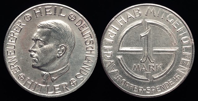 Hitler Portrait - 1 Mark Opfer-Spende
