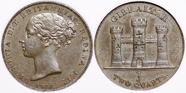Gibraltar - 2 Quarts 1842/1 Victoria