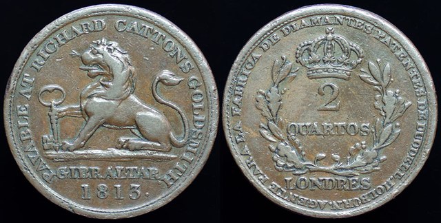 Gibraltar - Catton's 2 Quartos 1813