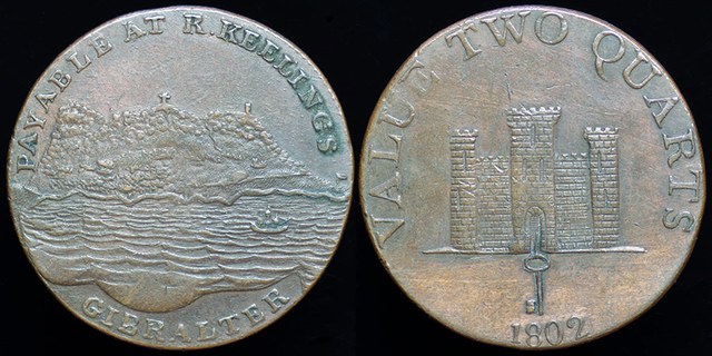 Gibraltar - 1802 Robert Keeling 2 Quarts