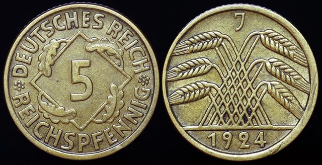 Germany 5 Reichspfennig 1924J