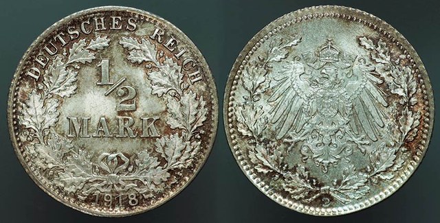Germany 1/2 Mark - 1918D