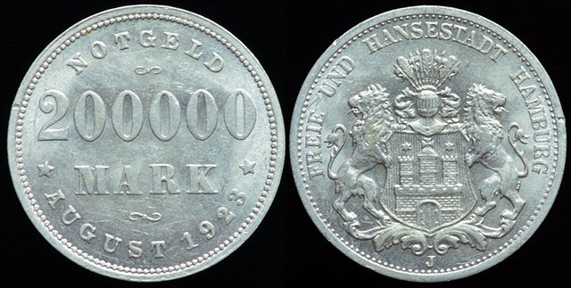 Germany Hamburg - 200,000 Mark Notgeld