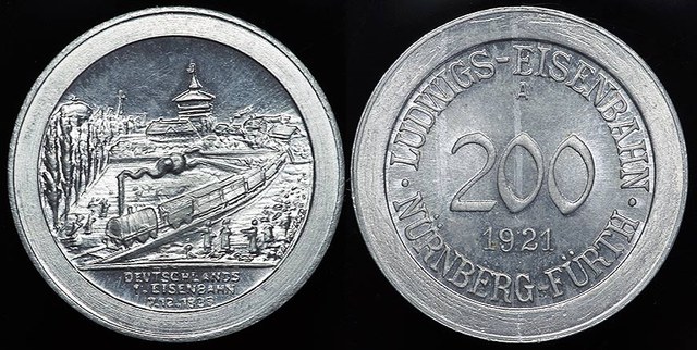 Nurnberg 1st Steam Railroad - 1921